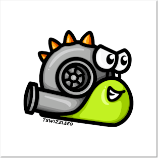 Turbo Snail - Turbosaurus Rex (Green & Orange) Posters and Art